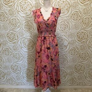 PAIGE Katharina Floral Sleeveless A-Line Silk Dress